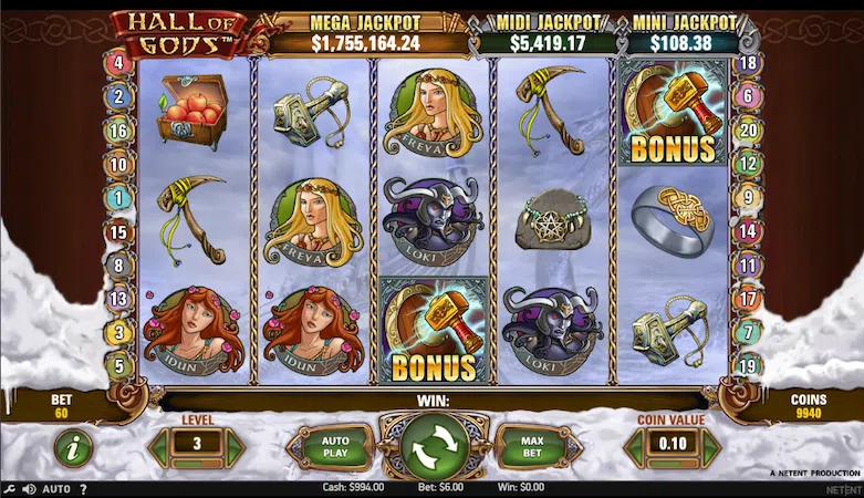 Слот Hall of Gods от NetEnt