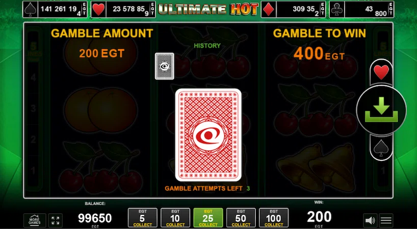 Автомат Ultimate Hot опция Gamble
