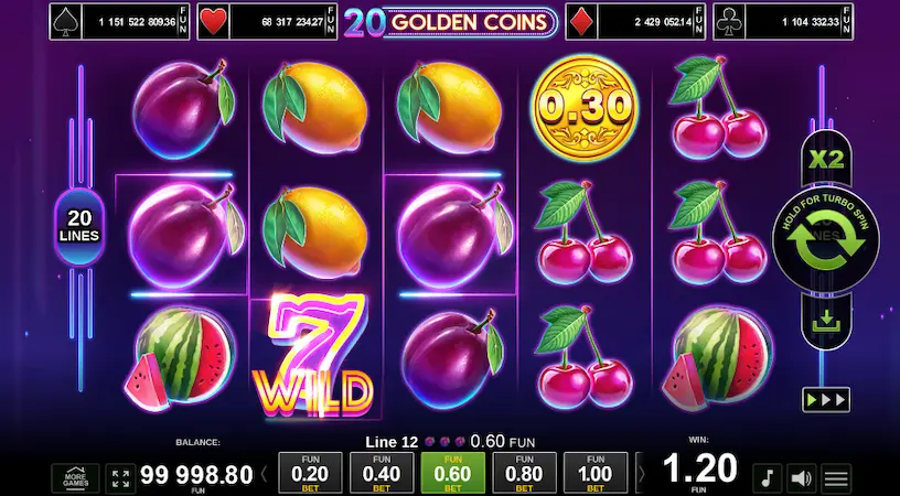 Слот 20 Golden Coins від Amusnet
