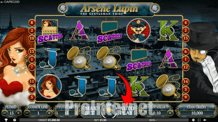 Автоигра в слоте Arsene Lupin