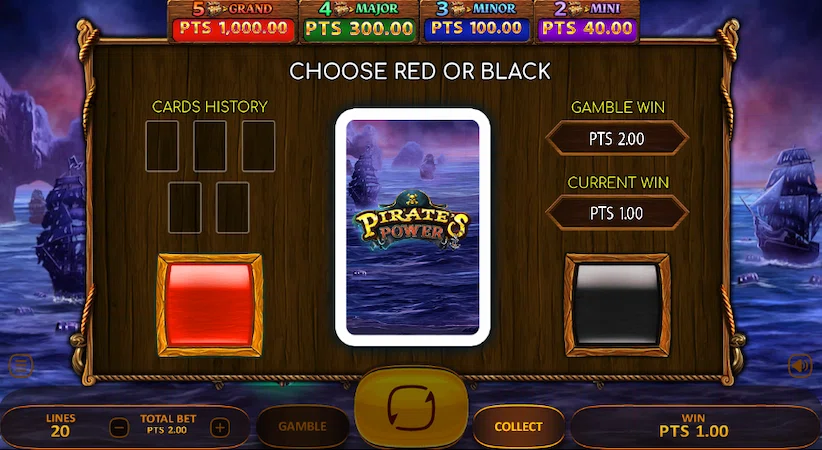 Риск-игра в автомате Pirate's Power