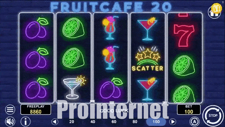 Процесс игры в слоте Fruit Cafe 20