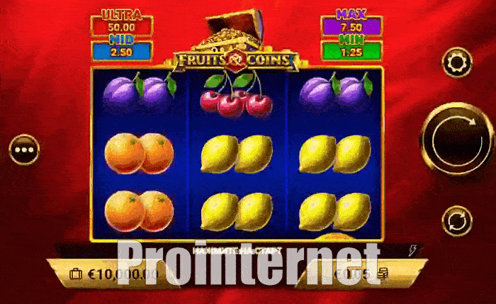Выигрыш в слоте Fruits and Coins