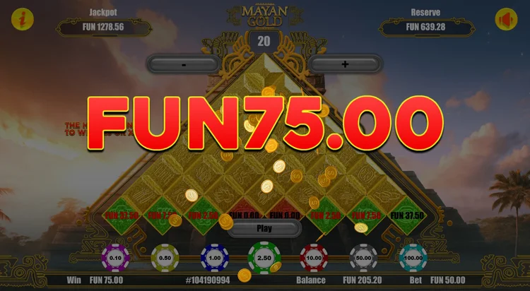 Выигрыш в демо игре слота Mayan Gold