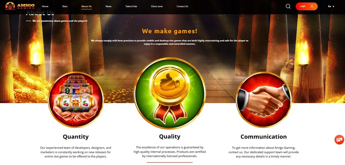 Сайт провайдера онлайн слотов Amigo Gaming