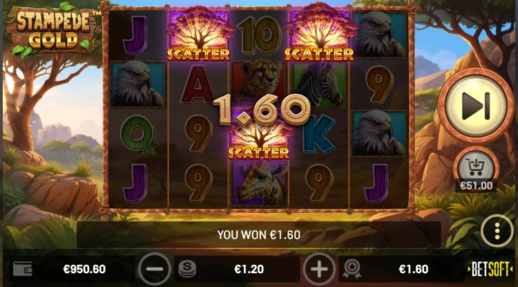 Виграш у слоті Stampede Gold