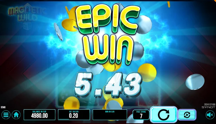 Выигрыш в слоте Magnetic Wild Dice
