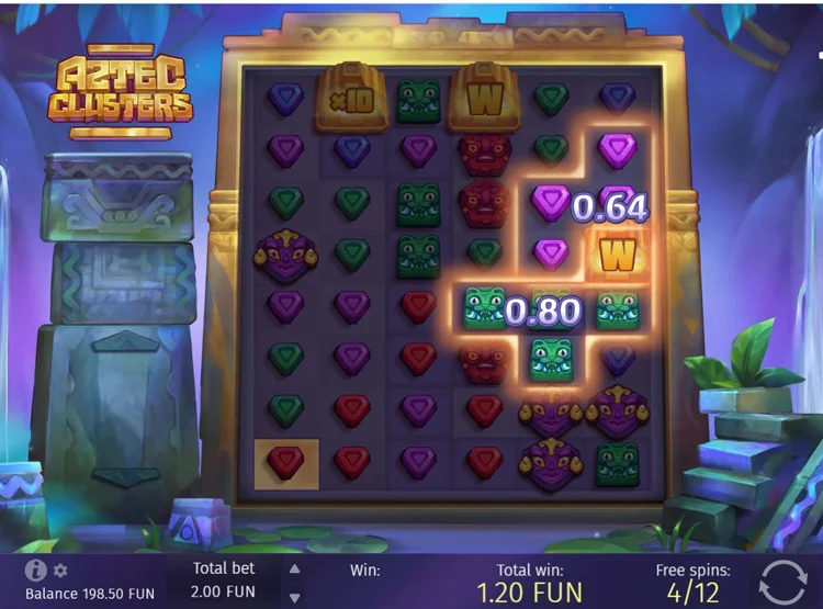 Выигрыш в слоте Aztec Clusters