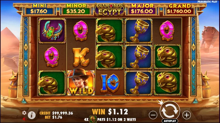 Популярный слот казино Diamonds of Egypt