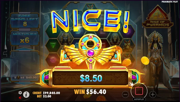Виграш у слоті Rise of Pyramids