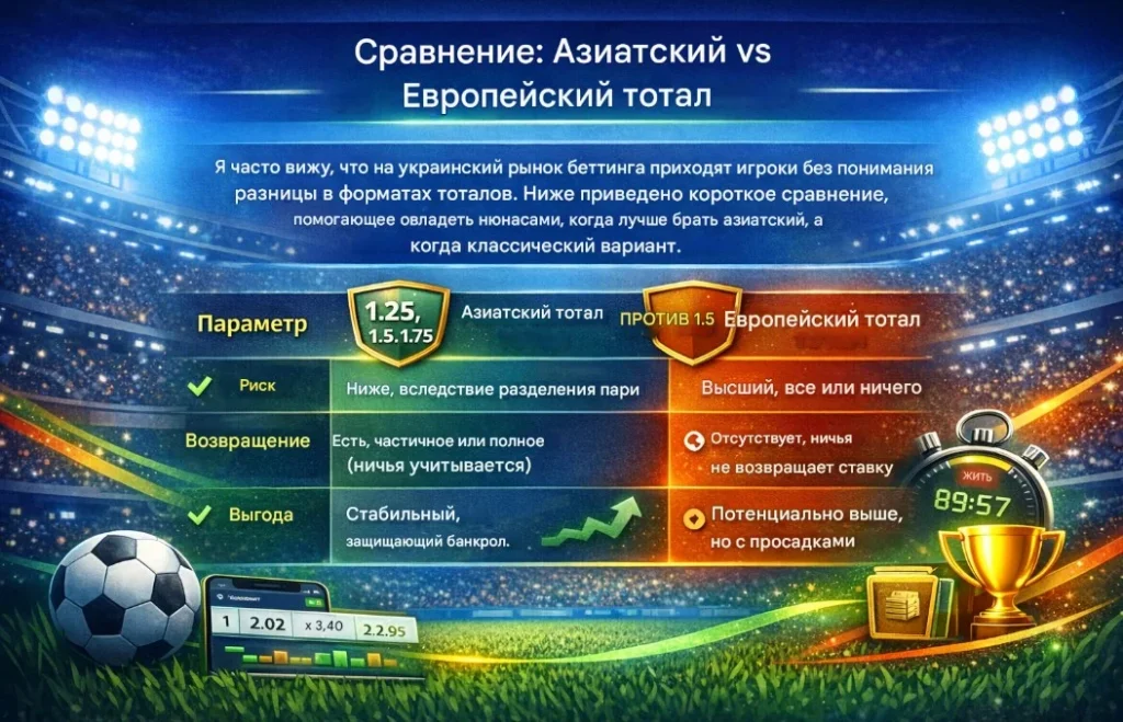 Азиатский vs Европейский тотал