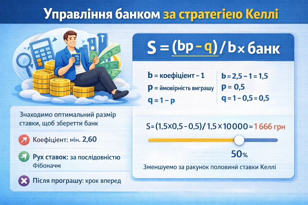 Управління банком за стратегією Келлі