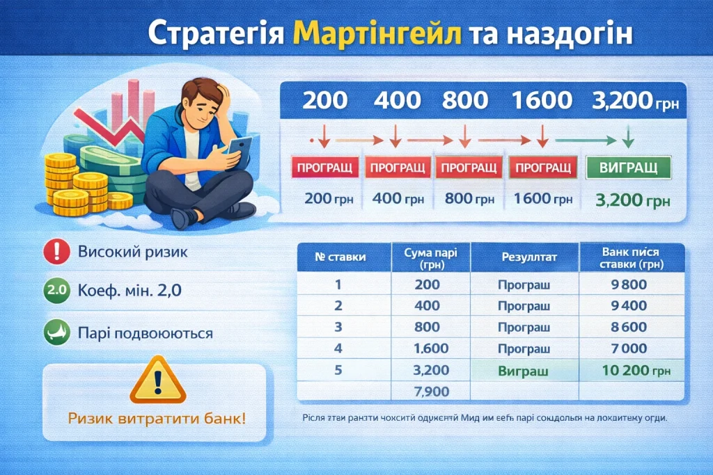 Стратегія Мартінгейл та наздогін