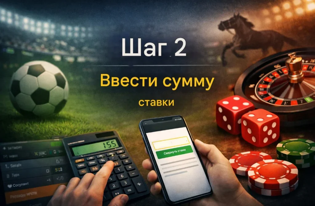 Шаг 2. Ввести сумму ставки