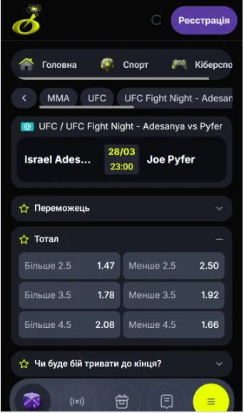 Israel Adesanya vs Joe Pyfer