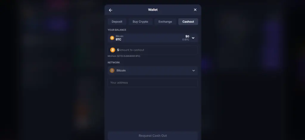 Вікно виведення коштів bit starz