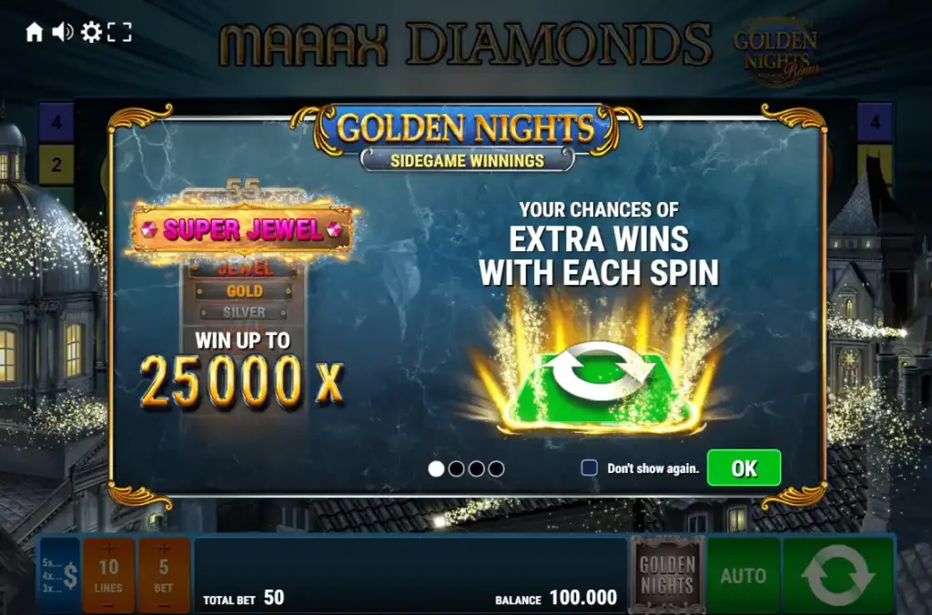 Бонус Golden Nights в слоте Maaax Diamonds