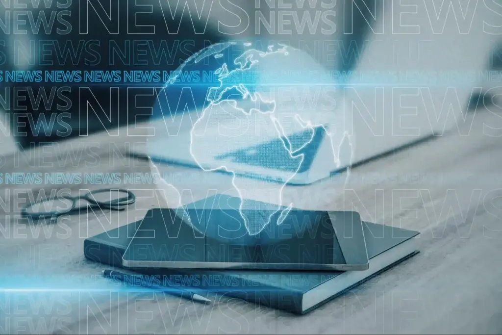 Смартфон на блокноті із цифровою картою світу як ілюстрація новин про український гемблінг у квітні