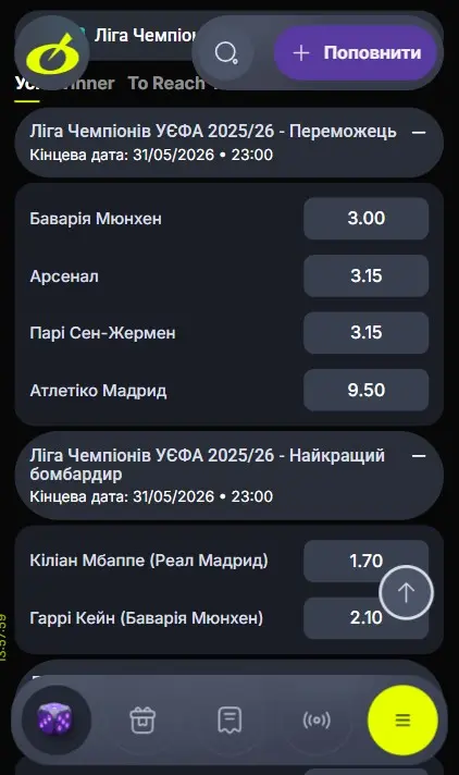 Довгострокові ставки на ЛЧ