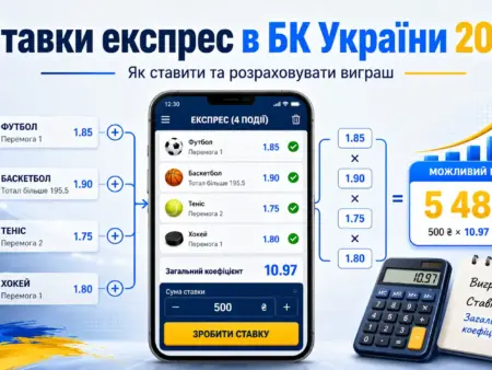 Ставки экспресс в БК Украина 2026: как ставить и рассчитывать выигрыш